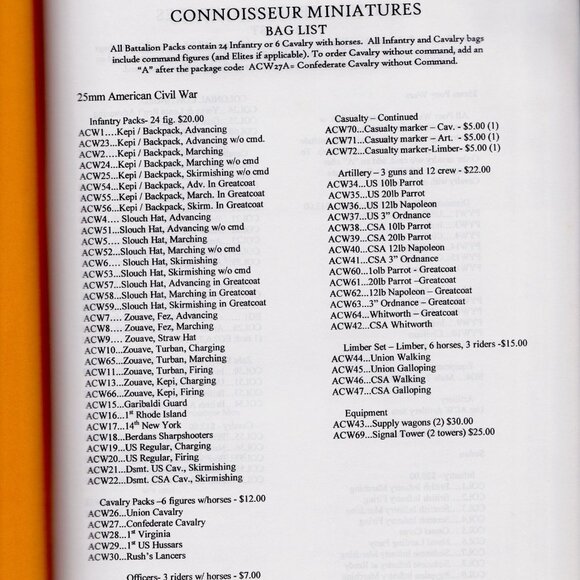 J & T Miniatures Catalog 25mm Connoisseur Merrimack Ship Games Houston Artillery - Picture 4 of 5